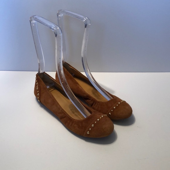 J. Crew Brown Studded Suede Ballet Flats 6.5 - Picture 1 of 5